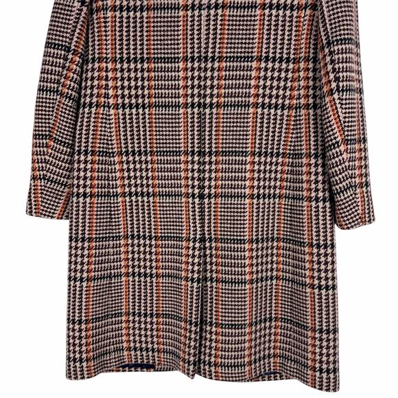 J Crew Wool Blend Single Breasted Topcoat Cabernet Plaid Size 6 - Picture 10 of 12